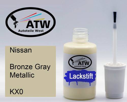 Nissan, Bronze Gray Metallic, KX0: 20ml Lackstift, von ATW Autoteile West.